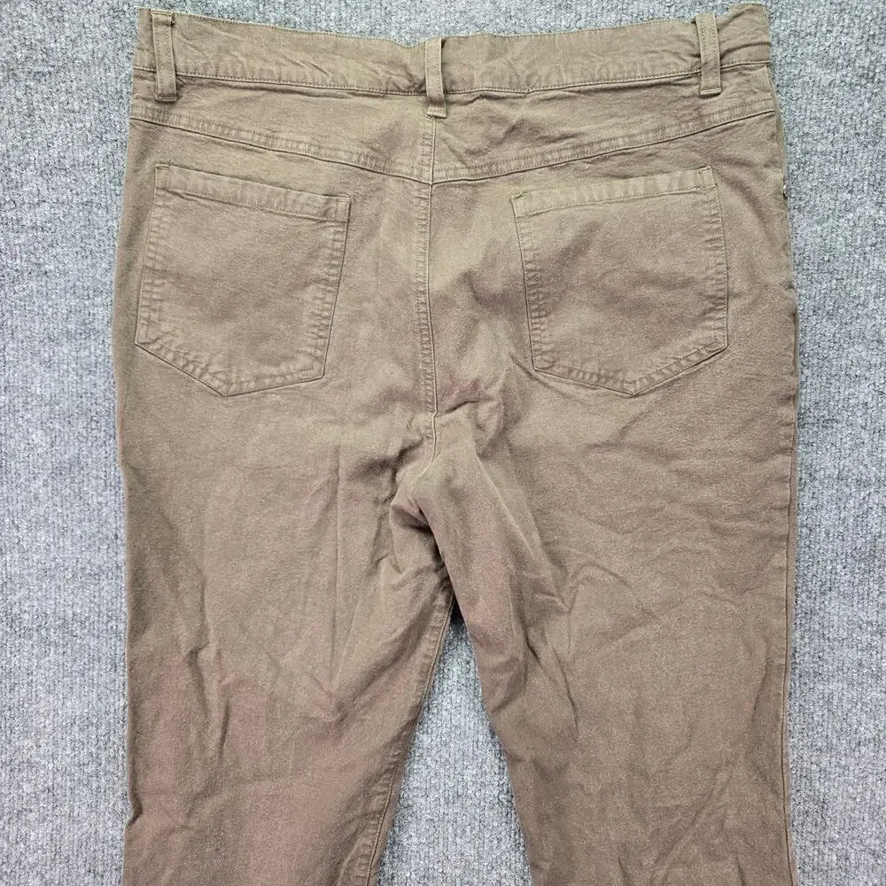 Free Fly Pants Mens 34x34 (34x32) Brown Cotton Bamboo Viscose Stretch 5 Pocket